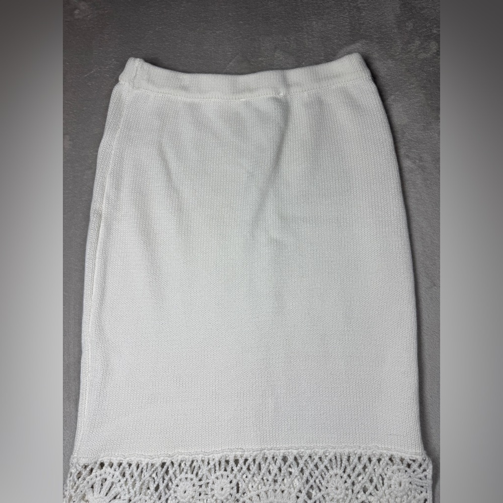 Anthropologie House of Harlow Crochet 100% Cotton Boho Midi Off White Skirt XS - Picture 12 of 16